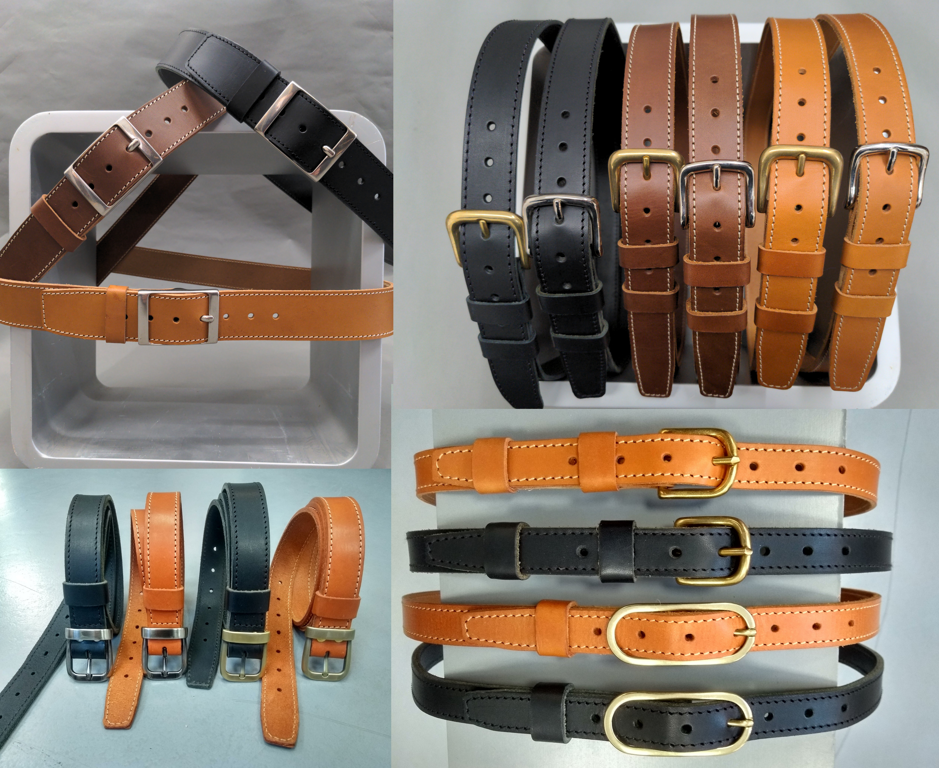 Ceintures cuir pleine fleur , croupon de vachette