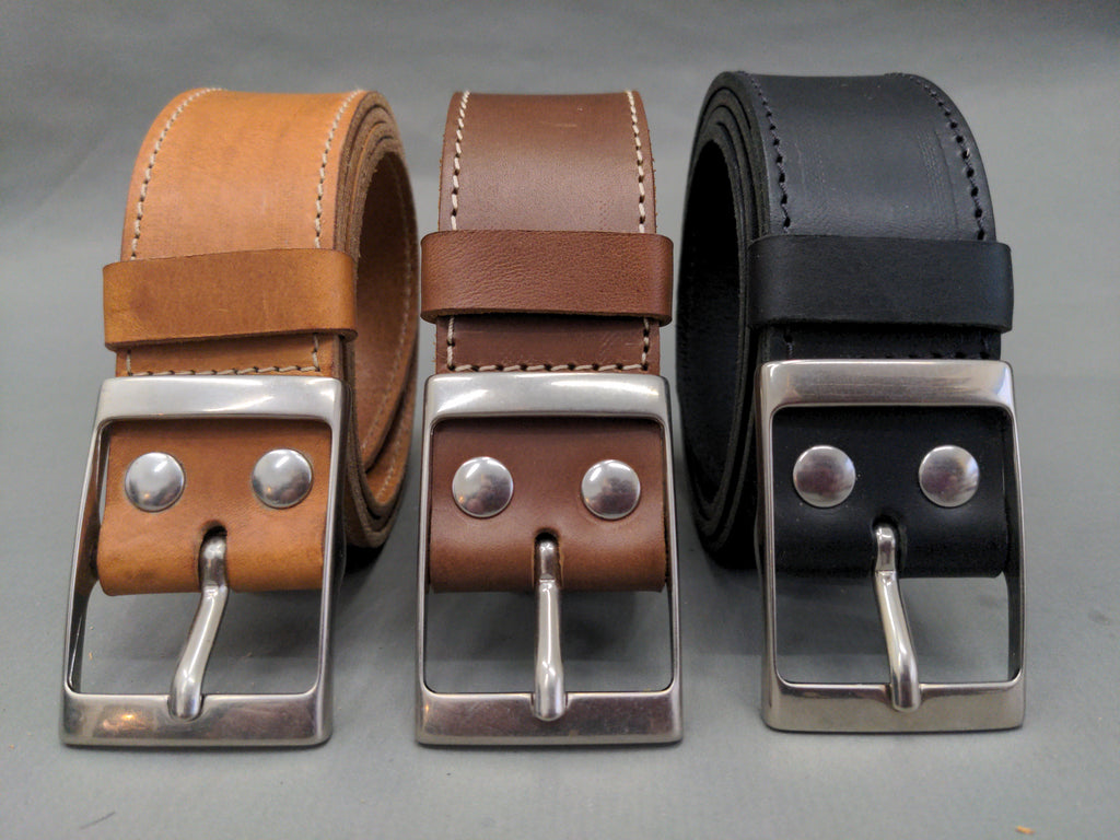 Ceintures Large - Largeur 4 cm - Boucle "carré" laiton finition nickel brossé