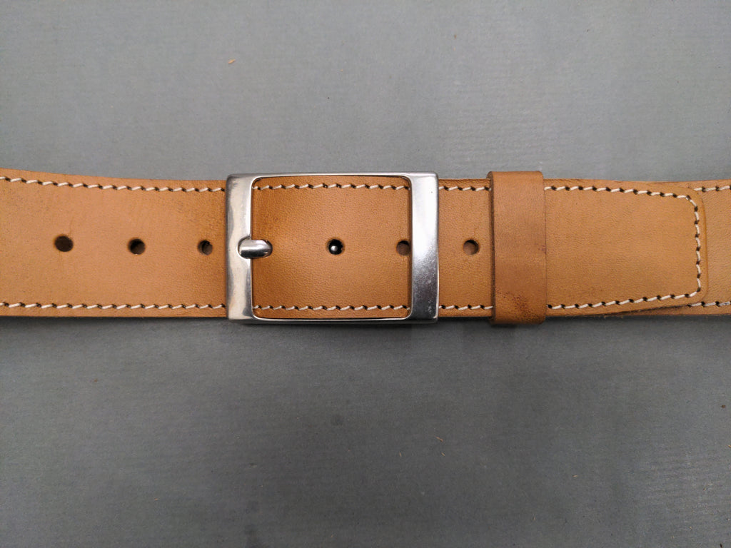 Ceintures Large - Largeur 4 cm - Boucle "carré" laiton finition nickel brossé