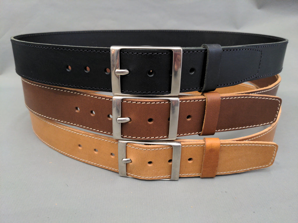 Ceintures Large - Largeur 4 cm - Boucle "carré" laiton finition nickel brossé