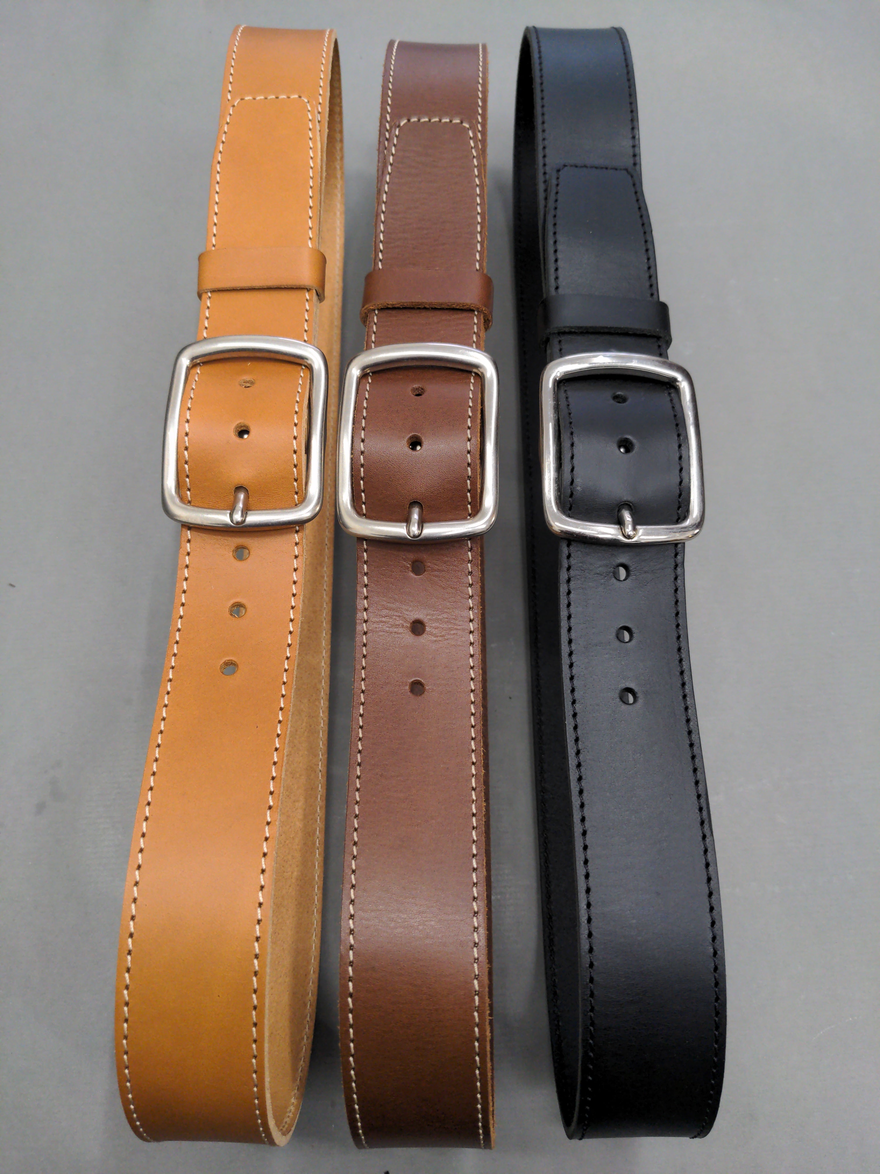 Ceintures Large - Largeur 4 cm - Boucle "ronde" laiton finition nickel brossé