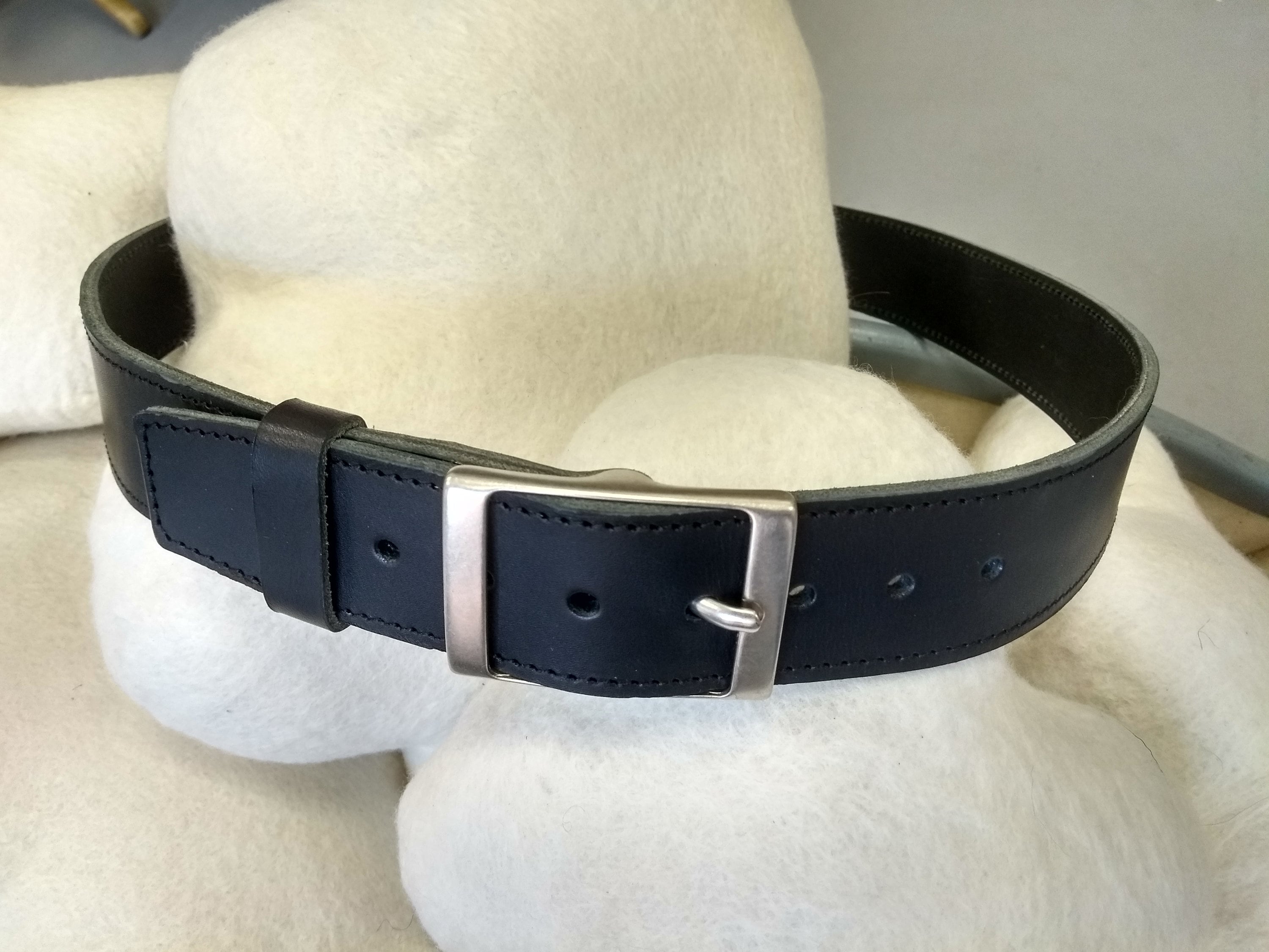 Ceintures Large - Largeur 4 cm - Boucle "carré" laiton finition nickel brossé